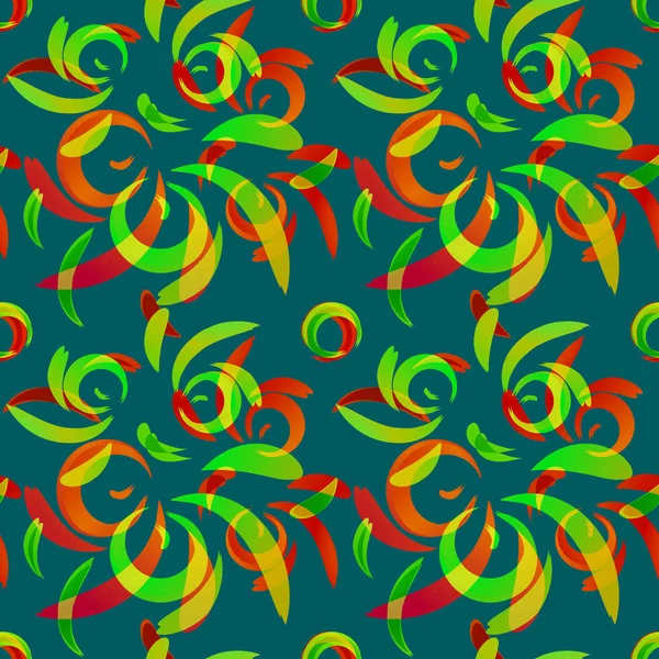 Modèle Vectoriel Griffes Boucles Colorées Ornement Floral Dans Style Ethnique — Image vectorielle