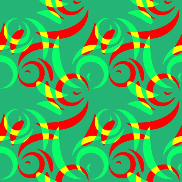 Modèle Vectoriel Partir Griffes Colorées Boucles Ornement Floral Dans Style — Image vectorielle