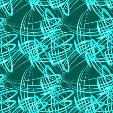 Mavi bir arka plan üzerinde Viktorya tarzı tasarım arka plan için mavi vintage satırlarından vektör desen. Kağıt veya kumaş için