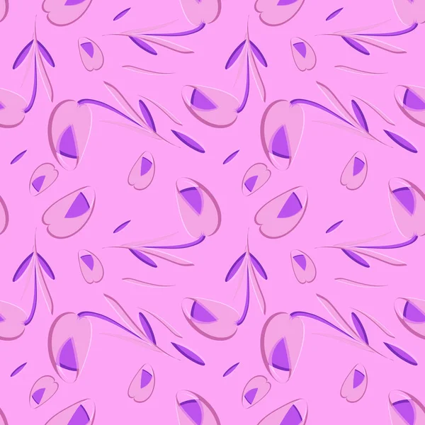 Vektör nazik çiçek ve lale pembe bir arka plan üzerinde. Kağıt ve kumaşlar için