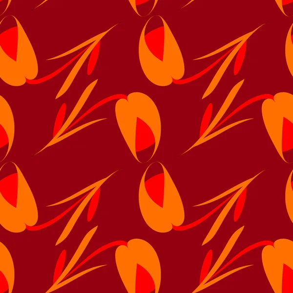 Vektör çiçek ve tuğla lale Bordo arka plan üzerinde yas. Kağıt ve kumaşlar için