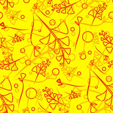 Vektör botanik hardal desen zeytin ve limon bitki ve çim bıçağı limon arka plan üzerinde. Kağıt veya ev eşyaları için