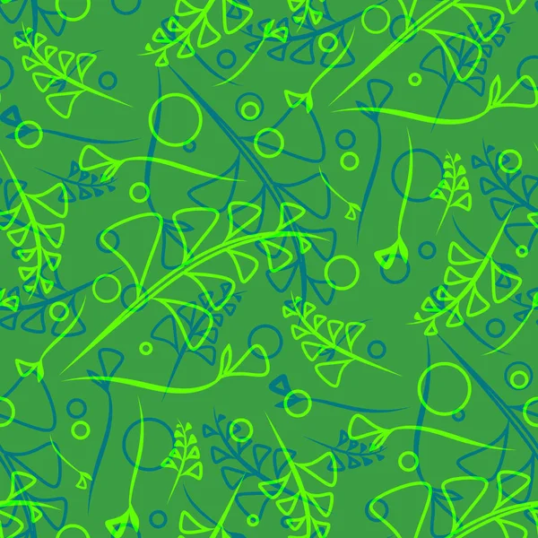 Yeşil ve kobalt bitkilerin botanik Akuamarin desen vektör ve bıçaklar etnik tarzda çim. Kağıt veya ev eşyaları için