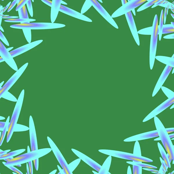 Frame Frame Met Groene Naalden Zachte Groene Achtergrond — Stockvector