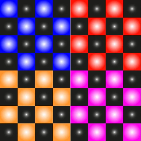 Schaakbord Abstract Kleurrijk Pleinen Ballen — Stockvector