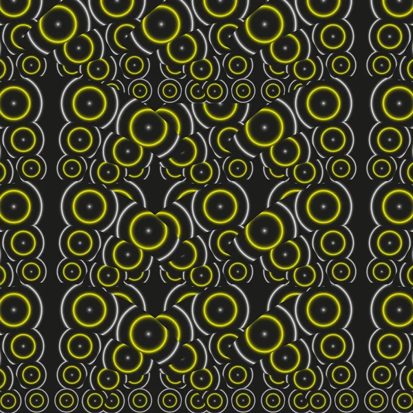 Modèle Cercles Jaunes Arrière Plan Cercles Noirs Jaune Degré — Image vectorielle