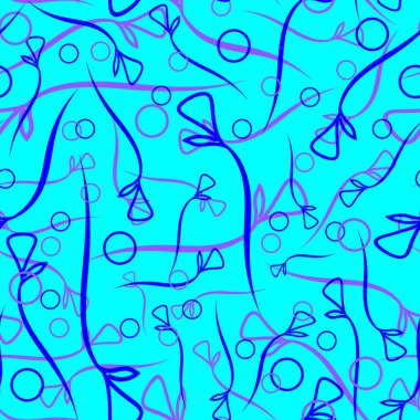 Bitki mor ve mavi vektör desen kaynaklanıyor ve etnik tarzda mavi bir arka plan üzerinde daireler. Kumaş veya nesneleri tasarım doğal ürünlerin tasarımı için