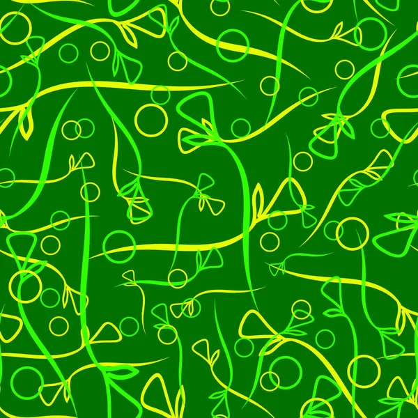 Patrón Vectorial Tallos Limón Lima Vegetal Elementos Sobre Fondo Verde — Vector de stock