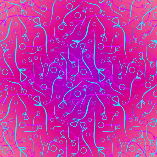 Векторний Візерунок Рослинних Синьо Фіолетових Стебел Елементів Бузковому Тлі Природному — стоковий вектор