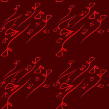 Geometrik bir stil mor bir arka plan üzerinde bitki pembe öğelerinden vektör desen. Kumaş veya nesneleri tasarım doğal ürünlerin tasarımı için