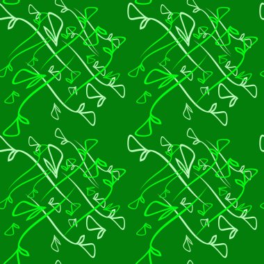 Bitki nane ve zeytin öğeleri bir geometrik tarzı yeşil bir arka plan üzerinde vektör desen. Kumaş veya nesneleri tasarım doğal ürünlerin tasarımı için