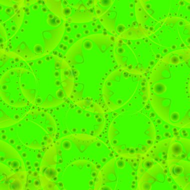 Vektör Soyut Yeşil seamless modeli bitki ve dişliler. Kumaş ve kağıt çimenli tarzında tasarımı için