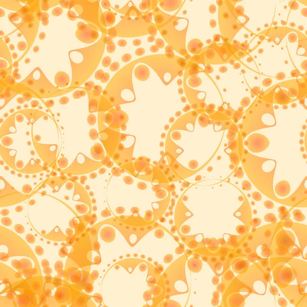 Vektör soyut şeftali seamless modeli dişliler ve çiçek. Kumaşlar ve doğal bir tarzda kağıt tasarımı için