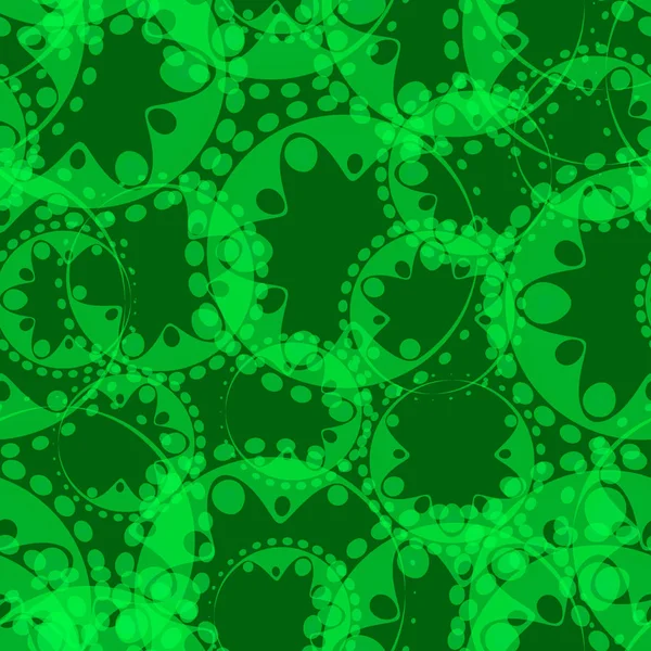 Vector Abstracto Patrón Suave Sin Costuras Tentáculos Verdes Burbujas Sobre — Vector de stock