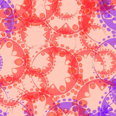 Vektör soyut model mor sabun köpüğü ve kumaşlar veya ev tekstili için pembe bir arka plan üzerinde kırmızı tasarımında vites. Tasarım ve tasarım öğeleri çocuklar ve anneler için.