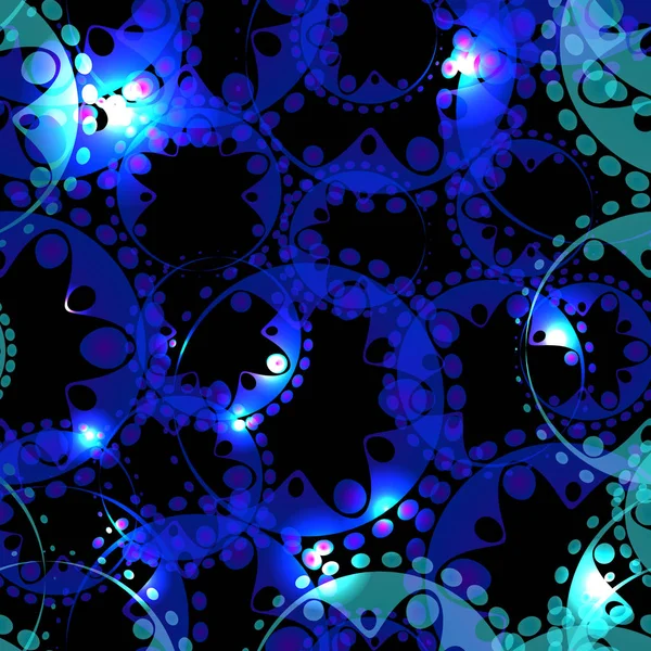 Modèle Abstrait Vectoriel Lumineux Engrenages Sphères Bleu Bleu Sur Fond — Image vectorielle