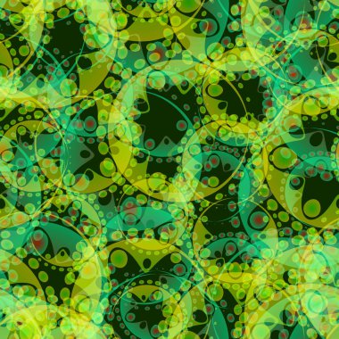 Vektör soyut model yeşil dişliler ve kumaşlar veya festival öznitelikleri için karanlık bir arka plan üzerinde sarı küreler. Tasarım ve tasarım ev eşyaları ve aksesuarları için.