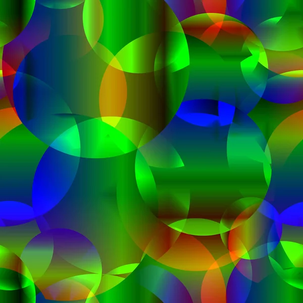 Векторный Абстрактный Бесшовный Фон Космоса Неоновых Ярких Кругов Пузырьков Ткани — стоковый вектор