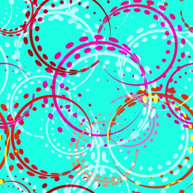 Kestane rengi bukleler ve mor tonları mavi bir arka plan üzerinde daireler. Desen kumaş ve kağıt için mükemmeldir.