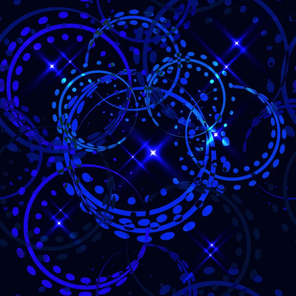 Vecteur Étoiles Métalliques Anneaux Dans Les Tons Bleus Sur Fond — Image vectorielle