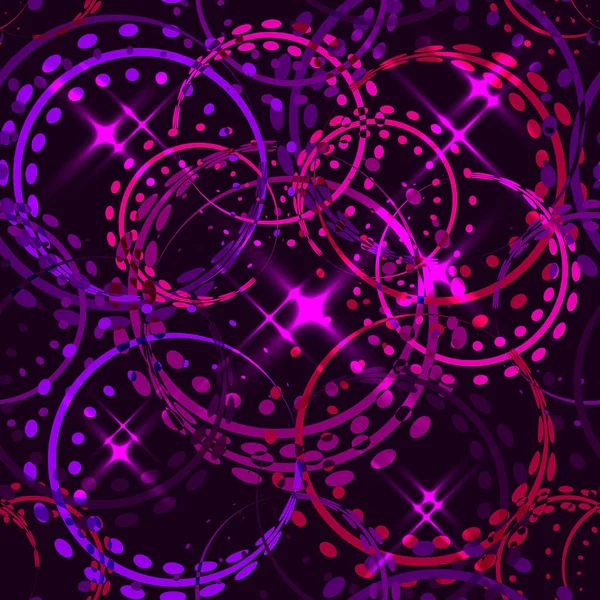 Étoiles Métalliques Vectorielles Anneaux Dans Des Tons Ultraviolets Sur Fond — Image vectorielle