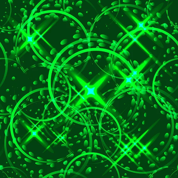 Étoiles Métalliques Vectorielles Anneaux Dans Des Tons Verts Sur Fond — Image vectorielle