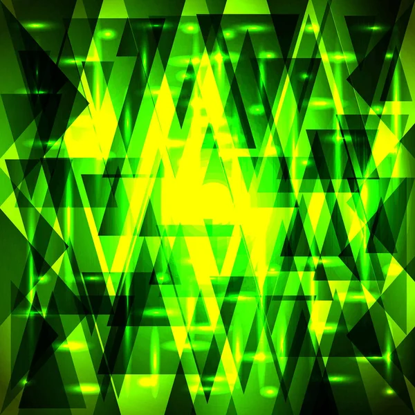 高級黄金の緑パターンをベクトルの破片と星と三角形の お祝いオブジェクト 紙と布の装飾のため — ストックベクタ
