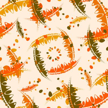 Model hassas yaprakları ve sonbahar turuncu tonlarında Bahçe bitkilerin yaprakları. Kağıt, kumaş veya organik ürünler için.