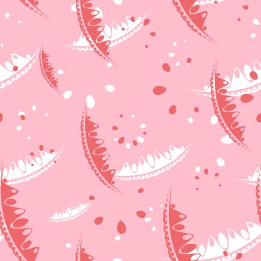 Örüntüsünde sevimli yaprakları ve pembe renklerde Bahçe bitkilerin yaprakları. Kağıt, kumaş veya organik ürünler için.