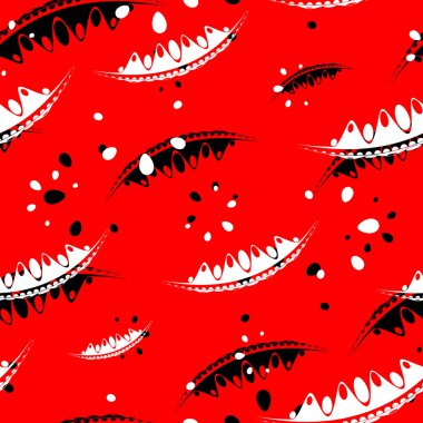 Desen soyut yaprakları ve kırmızı ve Beyaz Bahçe bitkilerin yaprakları. Kağıt, kumaş veya organik ürünler için.