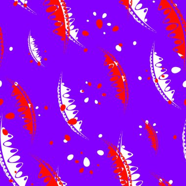 Desen soyut yaprakları ve kanlı ve beyaz tonlarda Lila zemin üzerine Bahçe bitkilerin yaprakları. Kağıt, kumaş veya organik ürünler için.