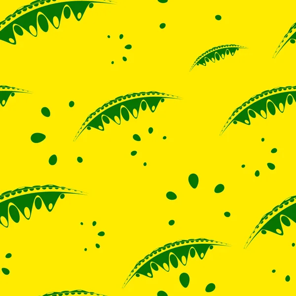 Desen hassas yaprakları ve yeşil ve sarı renklerde Bahçe bitkilerin yaprakları. Kağıt, kumaş veya organik ürünler için.