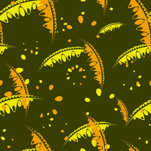 Sakin desen hassas yaprakları ve hardal renklerde Bahçe bitkilerin yaprakları. Kağıt, kumaş veya organik ürünler için.