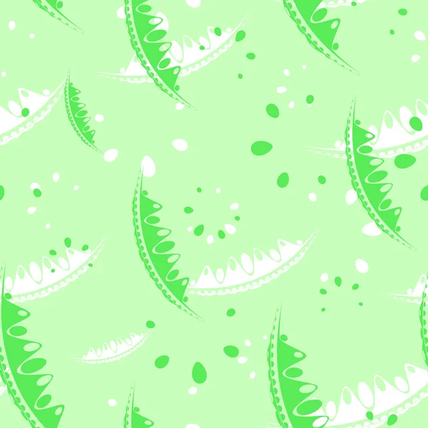 Pattern Cute Leaves Petals Garden Plants Green Tones Paper Cloth — Stock Vector