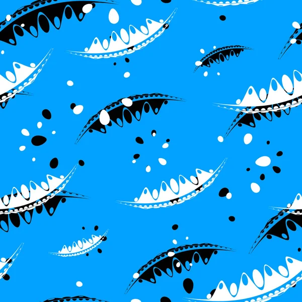 Desen soyut yaprakları ve masmavi ve beyaz renklerde Bahçe bitkilerin yaprakları. Kağıt, kumaş veya organik ürünler için.