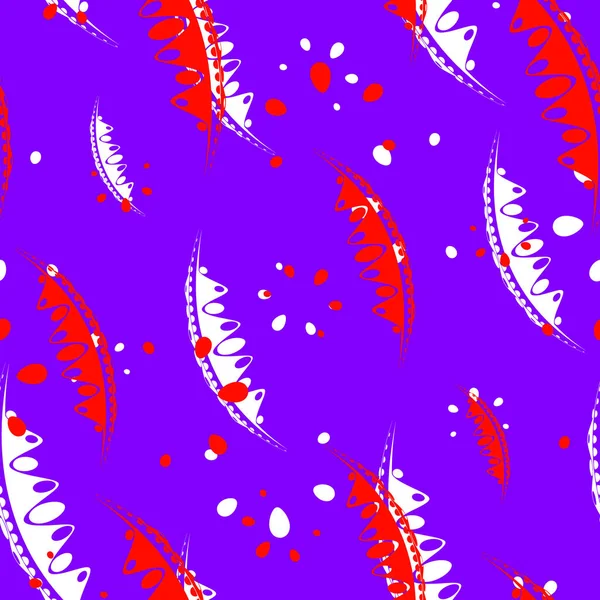 Desen soyut yaprakları ve kanlı ve beyaz tonlarda Lila zemin üzerine Bahçe bitkilerin yaprakları. Kağıt, kumaş veya organik ürünler için.