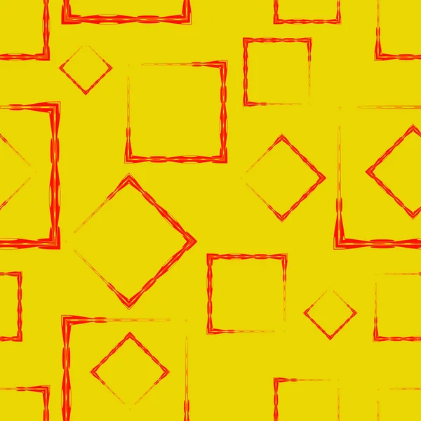ひし形、正方形が黄色の背景上. — ストックベクタ