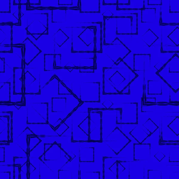 Много темных ромбов и квадратов в хаосе на синей спинке — стоковый вектор