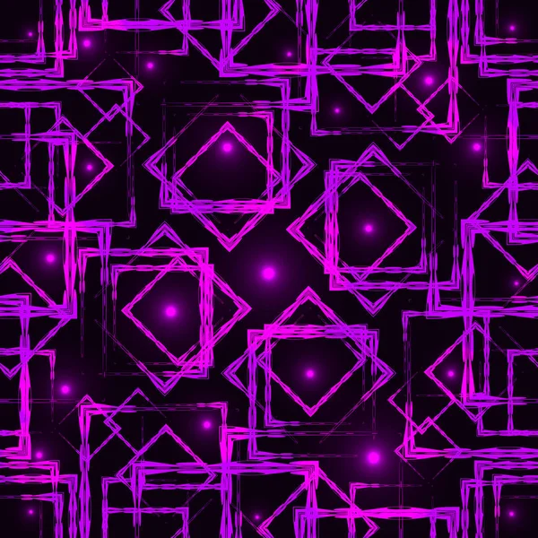 Sparkling purple rhombuses and squares with highlights in the in — Stock Vector