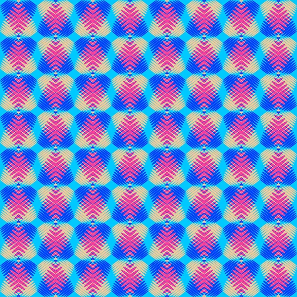 Modèle de cœurs bleus des rayures du ciel sur un backgrou jaune — Image vectorielle