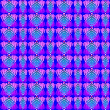 Mor bir arka plan üzerinde nazik çizgili pembe Kalpler.