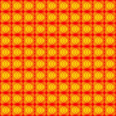 Kırmızı bir arka plan üzerinde çizgili sarı Kalpler.