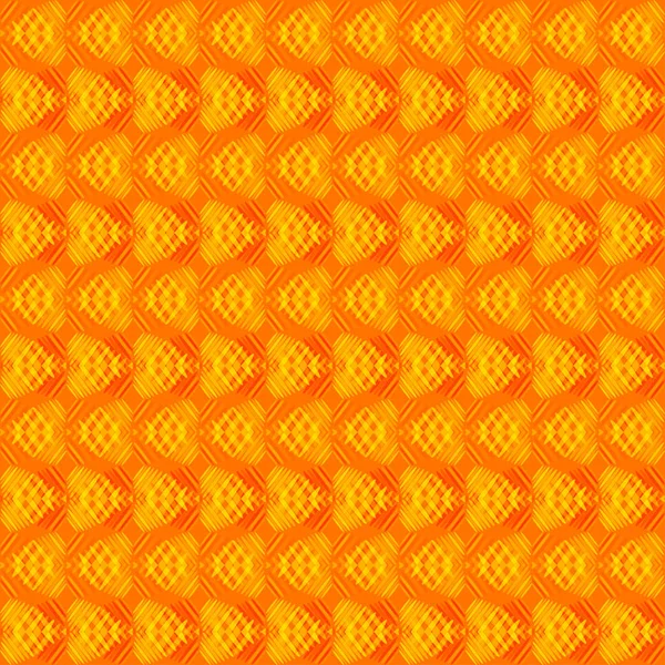 オレンジ色の背景の縞模様の黄色いハート. — ストックベクタ