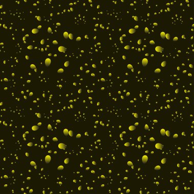 Sedefli siyah bir zemin üzerine sarı yanardöner damla.