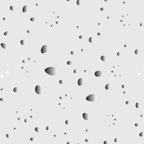 Gotas brillantes y pétalos sobre un fondo gris en nácar . — Vector de stock