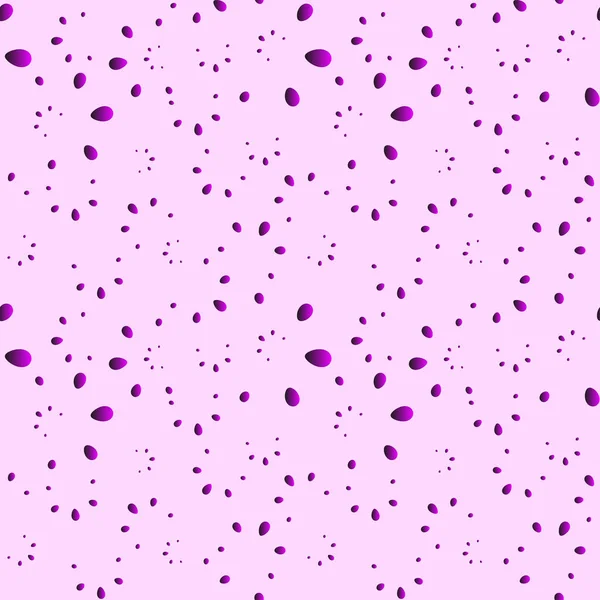 Un montón de gotas y pétalos morados sobre un fondo rosa en la madre — Vector de stock