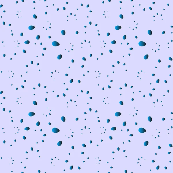 Una gran cantidad de gotas azules y pétalos sobre un fondo celeste en la polilla — Vector de stock