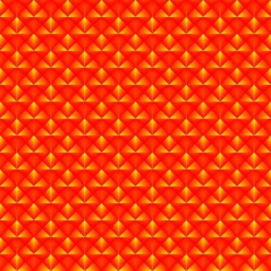 Sarı edikula ve bir zigza içinde kırmızı üçgen kaotik desen