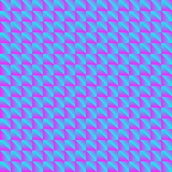 Modèle de carrés bleus et de triangles violets dans un zigzag . — Image vectorielle