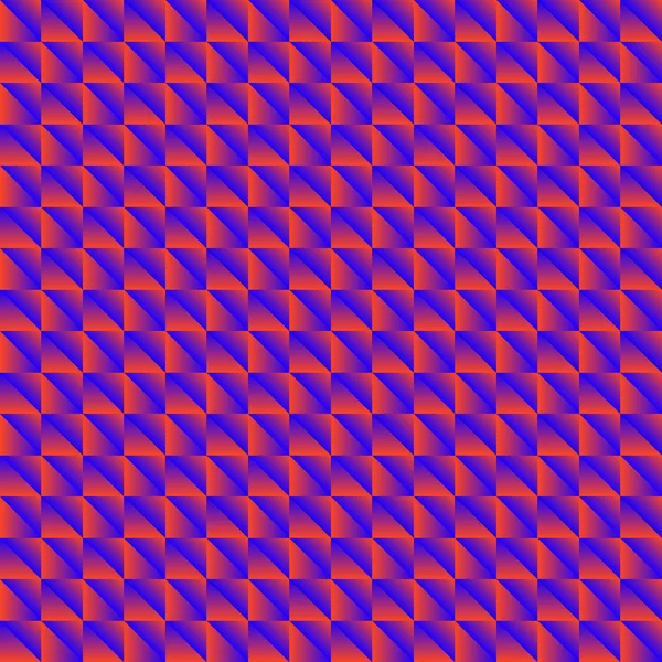 Patrón de cuadrados de color naranja y triángulos púrpura en un zigzag . — Archivo Imágenes Vectoriales